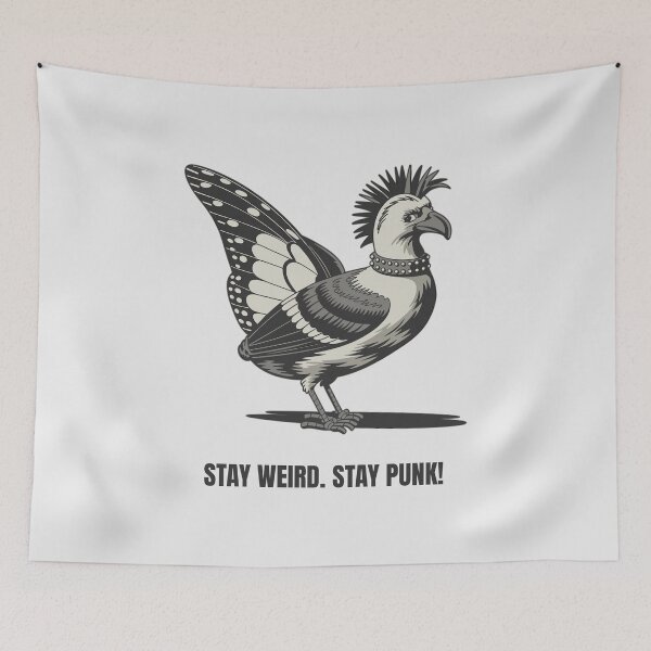 Item preview, Stay Weird Stay Punk Funny Punk Rock Bird Design designed and sold by paulo silveira.