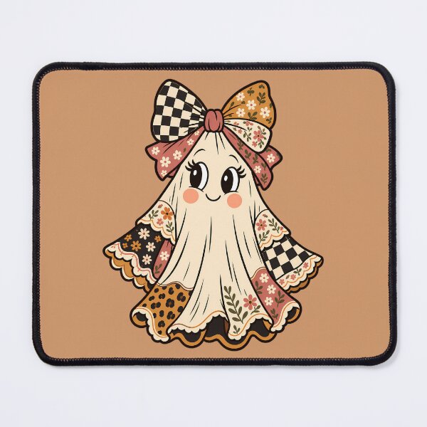 Item preview, Boho Ghost Vintage Patchwork Halloween Coquette Bow Botanical Patterns designed and sold by Itaya Art.