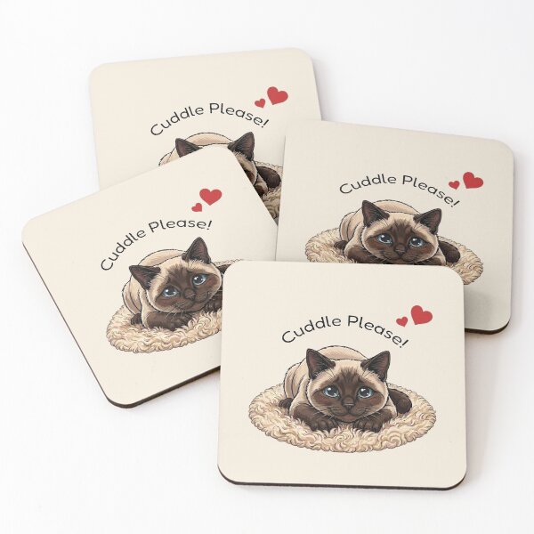 Item preview, Cute Siamese Cat Cuddle Please designed and sold by The-NOKU-Co.