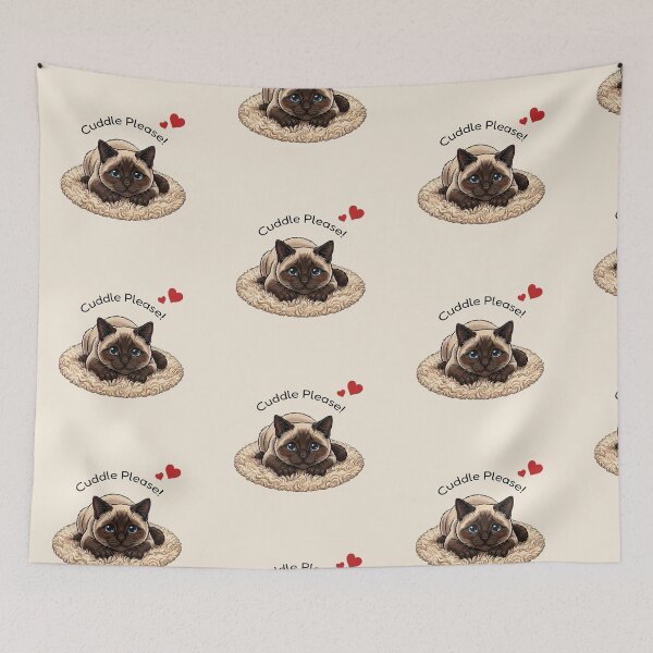 Item preview, Cute Siamese Cat Cuddle Please designed and sold by The-NOKU-Co.