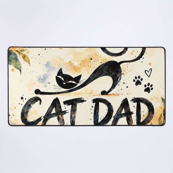Item preview, Cat Dad Black Cat Watercolor | Funny Feline Lover Gift designed and sold by AbstractAuraArt.