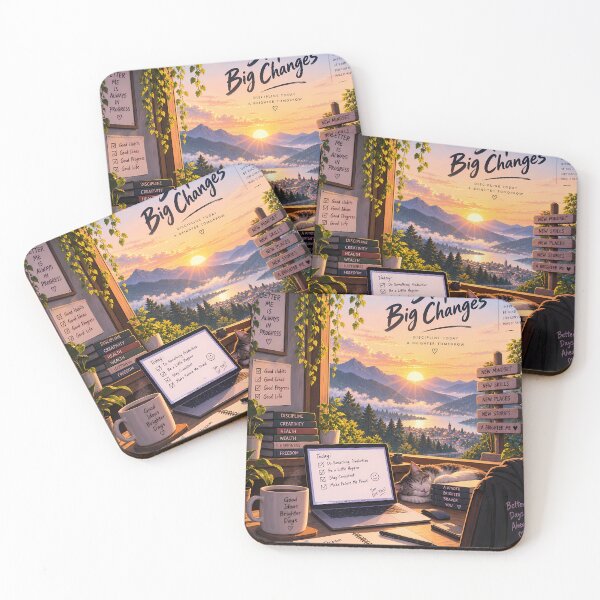 Item preview, Small Steps Big Changes Cozy Study Motivation designed and sold by GenZStickerHub1.