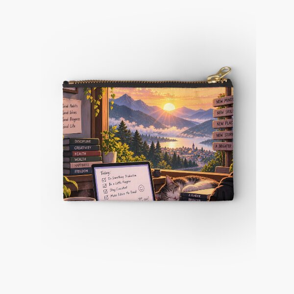 Item preview, Small Steps Big Changes Cozy Study Motivation designed and sold by GenZStickerHub1.