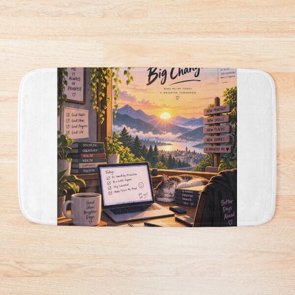 Item preview, Small Steps Big Changes Cozy Study Motivation designed and sold by GenZStickerHub1.