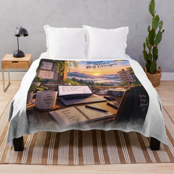Item preview, Small Steps Big Changes Cozy Study Motivation designed and sold by GenZStickerHub1.