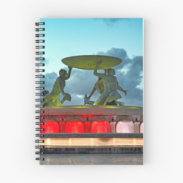 Item preview, Tritons Fountain with Dramatic Night Illumination at Valletta City Gate Malta designed and sold by goceris.
