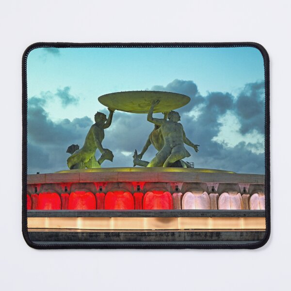 Item preview, Tritons Fountain with Dramatic Night Illumination at Valletta City Gate Malta designed and sold by goceris.