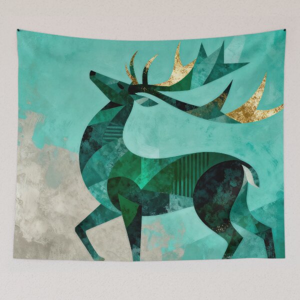 Item preview, Geometric Stag with Gold Accents designed and sold by paulrommer.
