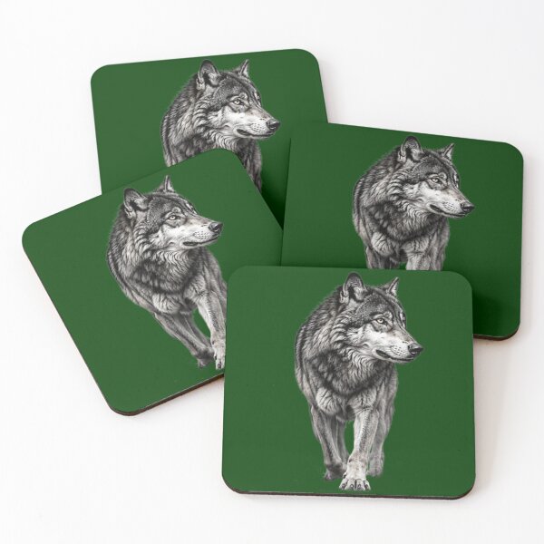 Item preview, Majestic Walking Lone Wolf - Black and White Realistic Animal Art designed and sold by Scro-Ciob-Shop.
