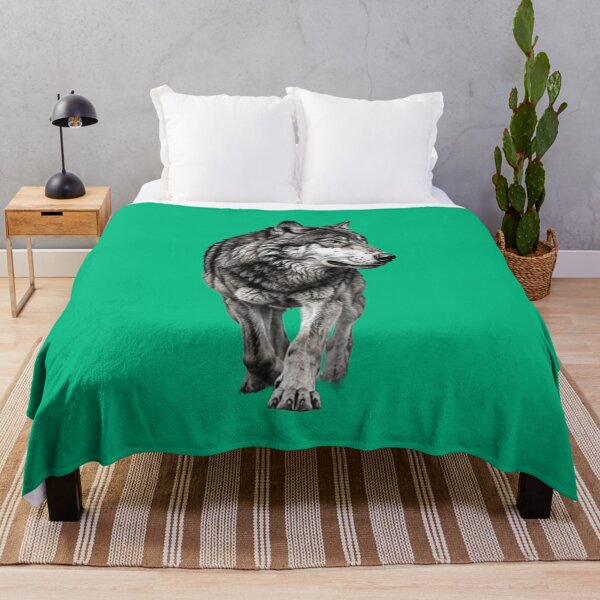 Item preview, Majestic Walking Lone Wolf - Black and White Realistic Animal Art designed and sold by Scro-Ciob-Shop.