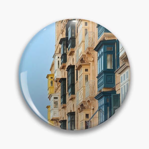 Item preview, Traditional Colorful Wooden Enclosed Balconies on Limestone Buildings in Valletta Malta designed and sold by goceris.