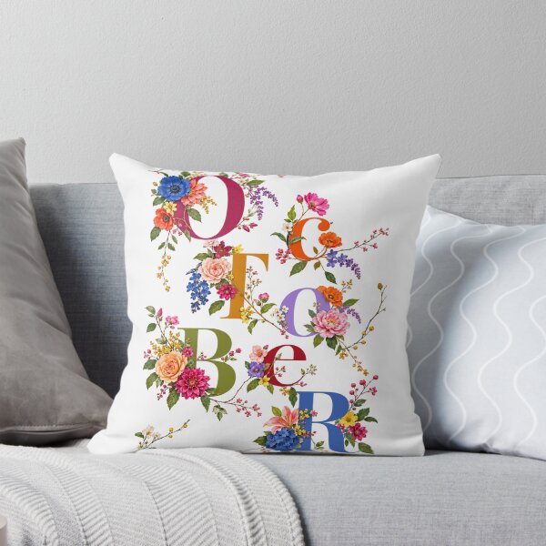 Item preview, October in Bloom Floral Typography designed and sold by Fun In The Sun .
