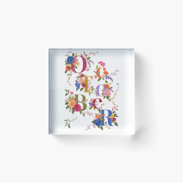 Item preview, October in Bloom Floral Typography designed and sold by Fun In The Sun .