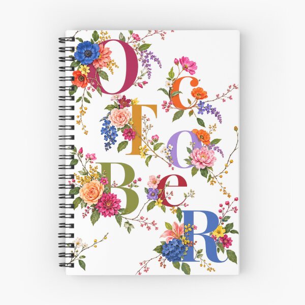 Item preview, October in Bloom Floral Typography designed and sold by Fun In The Sun .