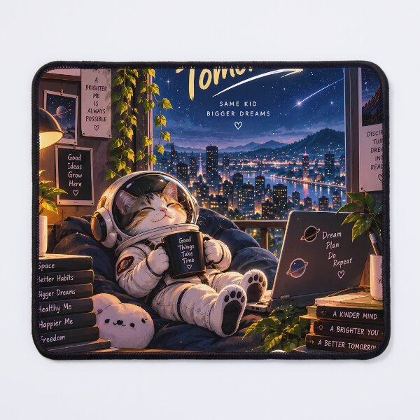 Item preview, Astronaut Cat Cozy Space Dreamer Illustration designed and sold by GenZStickerHub1.