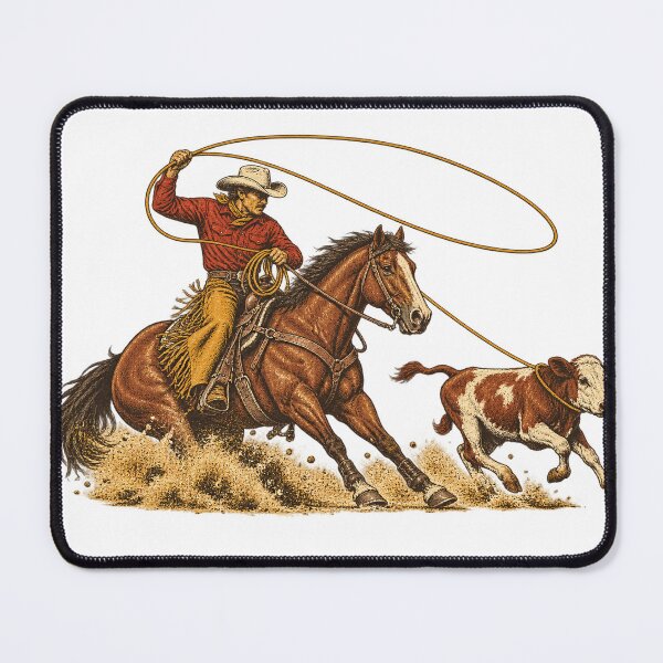 Item preview, Western Calf Roping Scene designed and sold by CarrotBadminton.