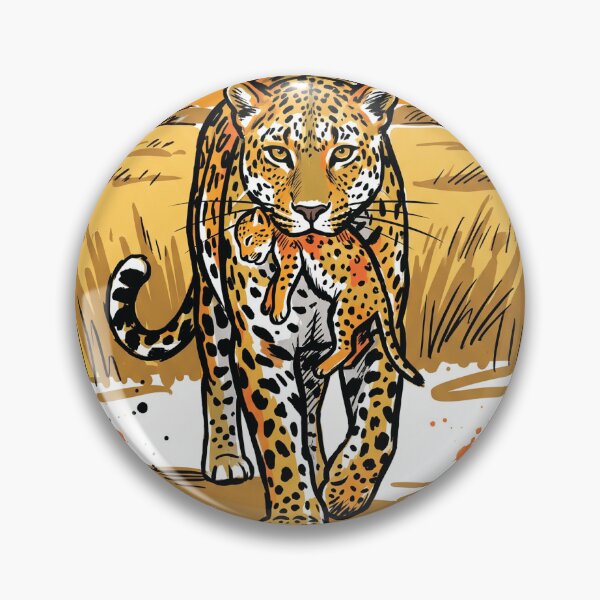 Item preview, Mother Leopard Carrying Cub Wildlife Art Print designed and sold by Merch by Das Design Studio.