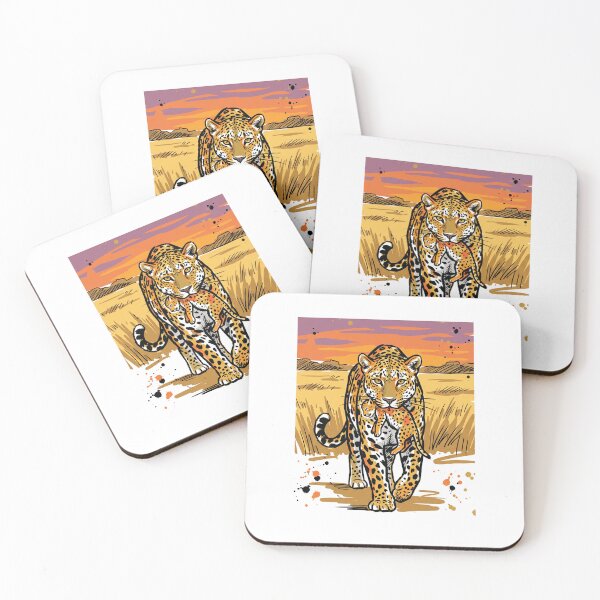 Item preview, Mother Leopard Carrying Cub Wildlife Art Print designed and sold by Merch by Das Design Studio.