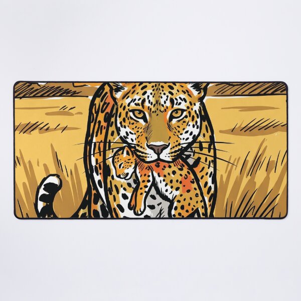 Item preview, Mother Leopard Carrying Cub Wildlife Art Print designed and sold by Merch by Das Design Studio.