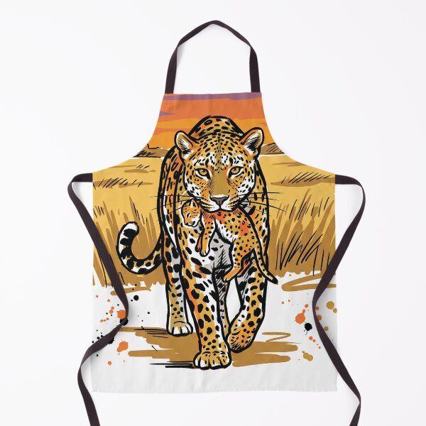 Item preview, Mother Leopard Carrying Cub Wildlife Art Print designed and sold by Merch by Das Design Studio.