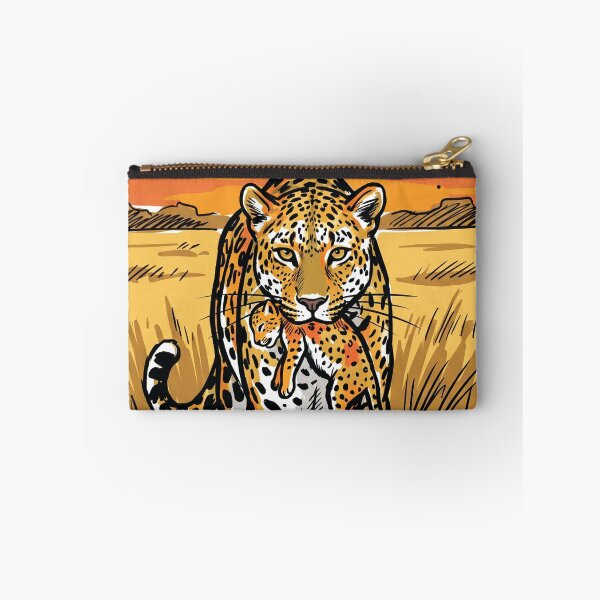 Item preview, Mother Leopard Carrying Cub Wildlife Art Print designed and sold by Merch by Das Design Studio.