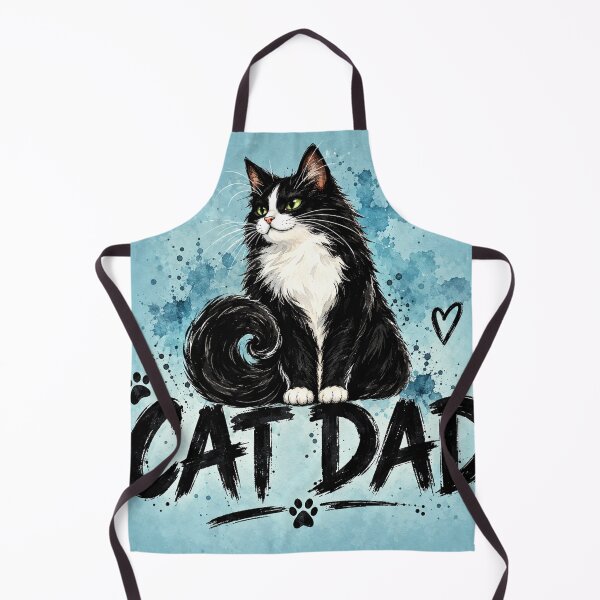 Item preview, Cat Dad Tuxedo Cat Watercolor | Black and White Cat Lover Gift designed and sold by AbstractAuraArt.