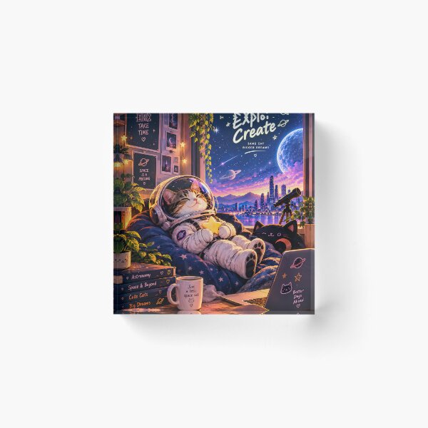 Item preview, Astronaut Cat Dream Explore Create Space Art designed and sold by GenZStickerHub1.