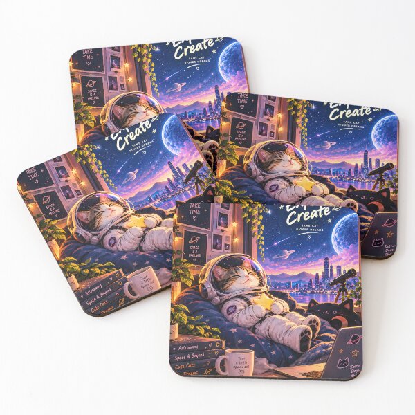Item preview, Astronaut Cat Dream Explore Create Space Art designed and sold by GenZStickerHub1.
