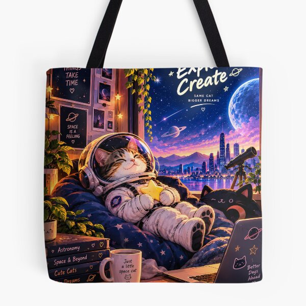 Item preview, Astronaut Cat Dream Explore Create Space Art designed and sold by GenZStickerHub1.