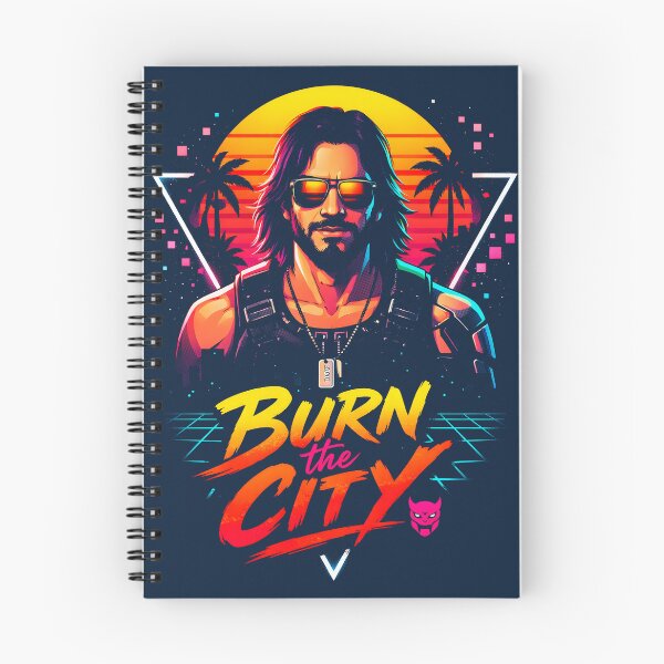 Item preview, Burn the City - Cyberpunk Synthwave Rocker Retro Art designed and sold by BravenBold.