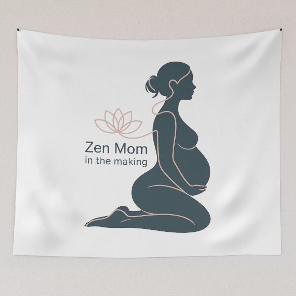 Item preview, Zen Mom In The Making Teal Peach Silhouette designed and sold by 108stillness.