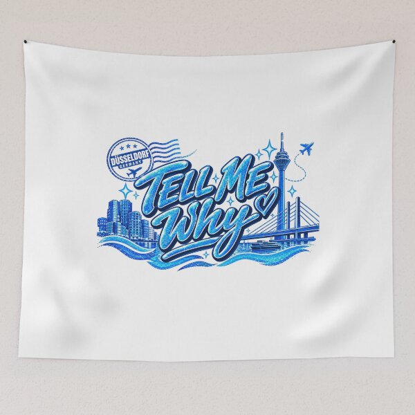 Item preview, Düsseldorf Germany Travel Blue City Skyline Rhine River designed and sold by CatiaStudioArt.