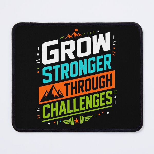 Item preview, Grow Stronger Through Challenges Motivational Resilience Typography T-Shirt designed and sold by rejowan-arts.