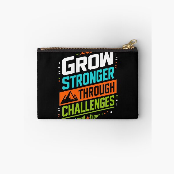 Item preview, Grow Stronger Through Challenges Motivational Resilience Typography T-Shirt designed and sold by rejowan-arts.