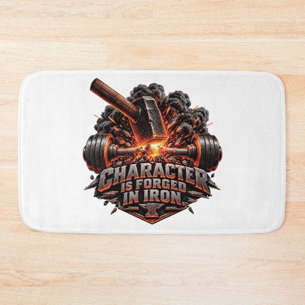 Item preview, Character Is Forged In Iron Gym Motivation designed and sold by CrazySzoopWorld.