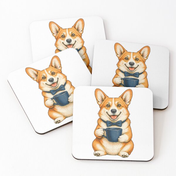 Item preview, Coffee-loving Corgi designed and sold by Daily Quirk.