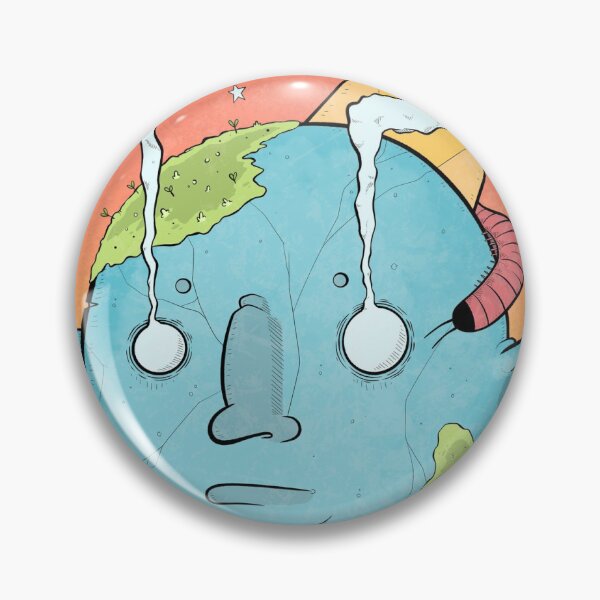 Item preview, Blue Planet Head with Worms Surreal Cartoon Art designed and sold by DRP-art.