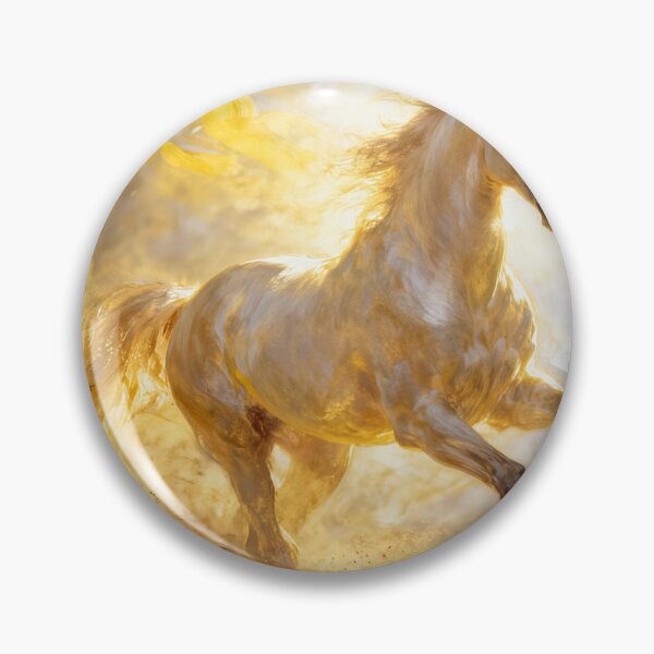 Item preview, Golden Light White Horse Running in Dust designed and sold by KAMOCHI Art.