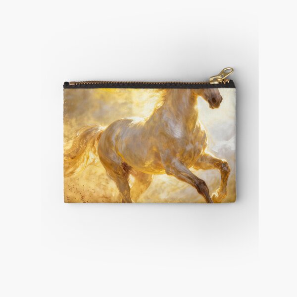 Item preview, Golden Light White Horse Running in Dust designed and sold by KAMOCHI Art.