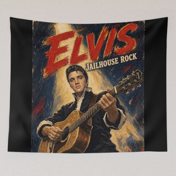 Item preview, Elvis Presley Jailhouse Rock Impressionist Retro Poster designed and sold by ElvisVintagePosters.