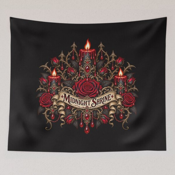 Item preview, Midnight Shrine Gothic Candles & Red Roses Design designed and sold by MetaModel Editions.