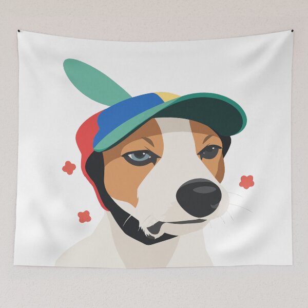 Item preview, Dog with Funny Propeller Hat Illustration designed and sold by PrintondemArt.