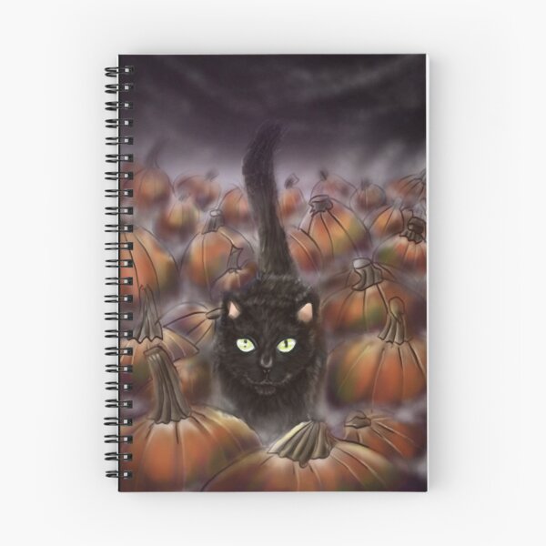 Item preview, Night Shift At The Pumpkin Patch Halloween Black Cat designed and sold by Florafaunaflow.