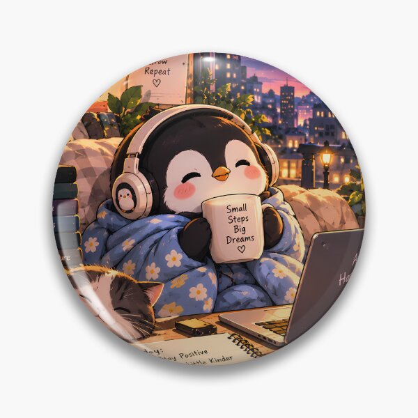 Item preview, Cute Cozy Penguin Small Steps Big Dreams designed and sold by GenZStickerHub1.