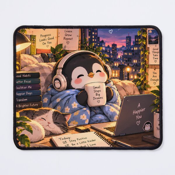 Item preview, Cute Cozy Penguin Small Steps Big Dreams designed and sold by GenZStickerHub1.