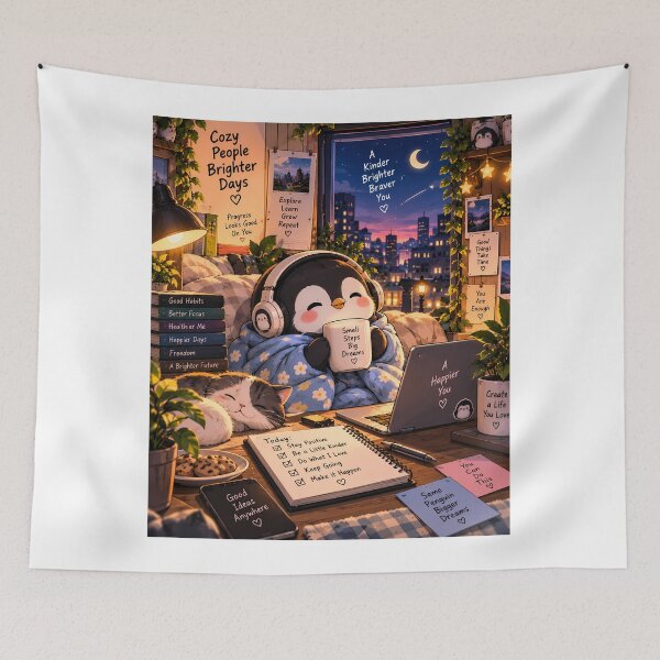 Item preview, Cute Cozy Penguin Small Steps Big Dreams designed and sold by GenZStickerHub1.