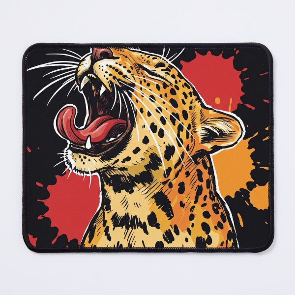 Item preview, Leopard Roaring Dramatic Wildlife Art Print designed and sold by Merch by Das Design Studio.