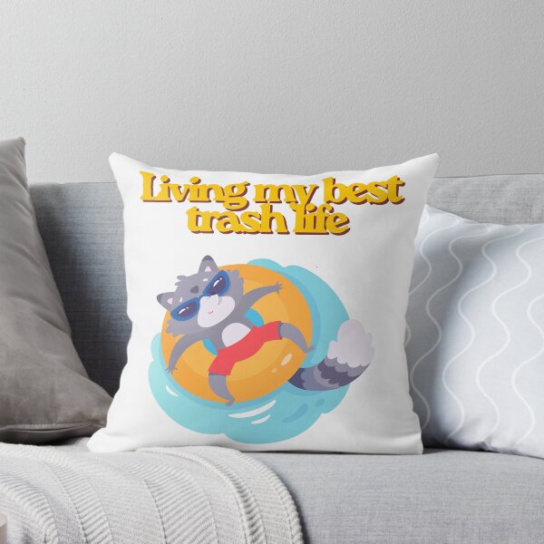 Item preview, Living My Best Trash Life Funny Raccoon Summer Pool Float designed and sold by LensDyn™.