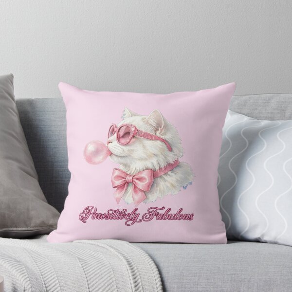 Item preview, Pawsitively Fabulous - Cute White Cat With Pink Sunglasses - Cat Lover designed and sold by Vibe-Vary.