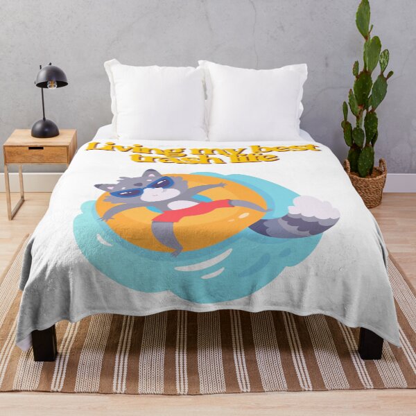 Item preview, Living My Best Trash Life Funny Raccoon Summer Pool Float designed and sold by LensDyn™.